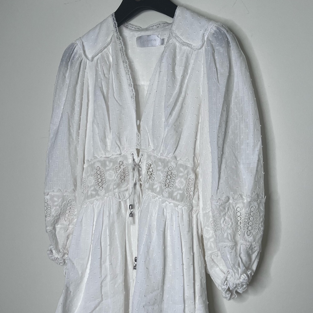 Zimmermann Iris Corset White Lace Dress Petite Small. - Picture 5 of 9